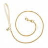 CHAIN LEASH CREAM ECOLEATHER/GOLD