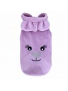 WARM TEDDY FACE HOODIE LILAC