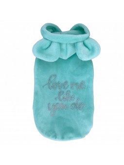 SPARKLING LOVE ME HOODIE ACQUA