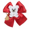 POLAR TEDDY ON BOW COLLAR RED ECOPATENT/GOLD