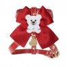 POLAR TEDDY ON BOW HARNESS RED ECOPATENT/GOLD