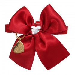 HEART ON BOW COLLAR RED...