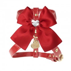 HEART ON BOW HARNESS RED...