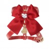 HEART ON BOW HARNESS RED ECOPATENT/GOLD