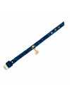 PLAIN COLLAR LEOPARD BLUE ALCANTARA/GOLD