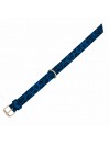 PLAIN COLLAR LEOPARD BLUE ALCANTARA/GOLD