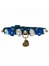 DIAMOND DROPS COLLAR LEOPARD BLUE ALCANTARA/GOLD