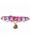 DIAMOND DROPS COLLAR LEOPARD BUBBLEGUM ALCANTARA/GOLD