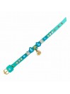 DIAMOND DROPS COLLAR ACQUA ECOLEATHER/GOLD