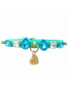 DIAMOND DROPS COLLAR ACQUA ECOLEATHER/GOLD