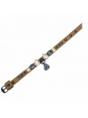 DIAMOND DROPS COLLAR BRONZE ECOLEATHER/GUNMETAL