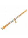DIAMOND DROPS COLLAR MELON ECOLEATHER/GOLD