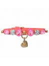 DIAMOND DROPS COLLAR SALMON ECOLEATHER/GOLD
