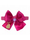 DIAMOND BOW COLLAR FUCSIA ECOLEATHER/GOLD