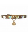HEARTS COLLAR BRONZE ECOLEATHER/GOLD