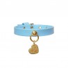 SIMPLE COLLAR SKY ECOLEATHER/GOLD