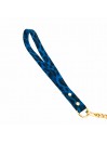 CHAIN LEASH LEOPARD BLUE ALCANTARA/GOLD