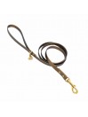 PLAIN LEASH BRONZE ECOLEATHER/GOLD