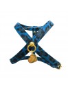 PLAIN HARNESS LEOPARD BLUE ALCANTARA/GOLD