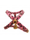 PLAIN HARNESS LEOPARD BUBBLEGUM ALCANTARA/GOLD