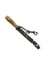 CHAIN LEASH BRONZE ECOLEATHER/GUNMETAL