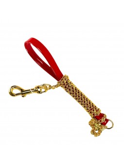 CHAIN LEASH RED ECOPAINT/GOLD