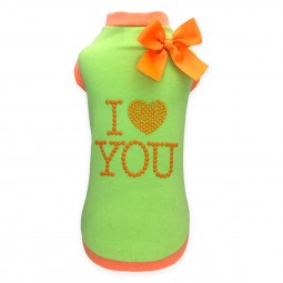 I LOVE YOU TSHIRT FLUO YELLOW