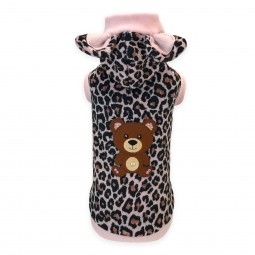TEDDY LEOPARD HOODIE ROSE