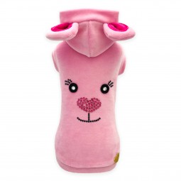TEDDY FACE HOODIE PINK...