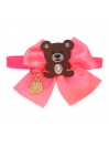 TEDDY BOW COLLAR FLUO FUXIA ECOPAINT/GOLD