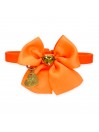 HEART BOW COLLAR FLUO ORANGE ECOPAINT/GOLD