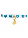 AZUL HEARTS COLLAR WHITE ECOLEATHER/GOLD