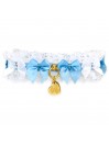 WHITE TRIMMING BOWS AZUL COLLAR WHITE ECOLEATHER/GOLD