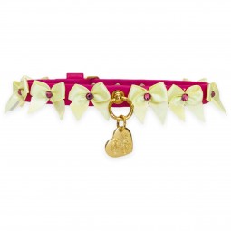 LITTLE BOWS COLLAR FUXIA...