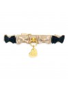 BOWS TIE COLLAR COOKIE ECOLEATHER/GOLD