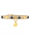 STARS COLLAR COOKIE ECOLEATHER/GOLD