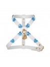 AZUL HEARTS HARNESS WHITE ECOLEATHER/GOLD