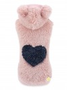 HEART LUREX FUR HOODIE PINK