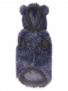HEART LUREX FUR HOODIE NAVY