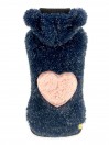 HEART LUREX FUR HOODIE NAVY