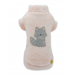 PUFFY FUR RACCOON SWEATER PINK