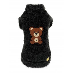 PUFFY FUR TEDDY SWEATER BLACK