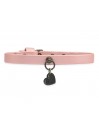 PLAIN COLLAR PEARLESCENT PINK ECOLEATHER/GUNMETAL