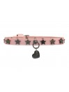 STARS COLLAR PEARLESCENT PINK ECOLEATHER/GUNMETAL