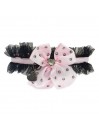FROU FROU COLLAR PEARLESCENT PINK ECOLEATHER/GUNMETAL