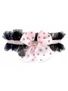 FROU FROU COLLAR PEARLESCENT PINK ECOLEATHER/GUNMETAL
