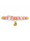 DIAMOND DROPS COLLAR PEARLESCENT PINK ECOLEATHER/GOLD