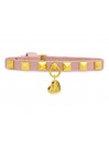 STUDS COLLAR PEARLESCENT PINK ECOLEATHER/GOLD