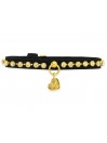 DIAMONDS CHAIN COLLAR BLACK ALCANTARA/GOLD