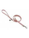 PLAIN LEASH PEARLESCENT PINK ECOLEATHER/GUNMETAL